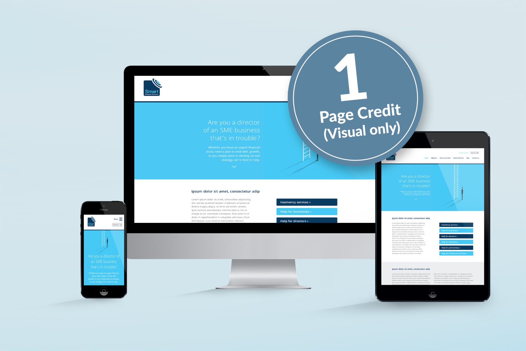 Website with page credits