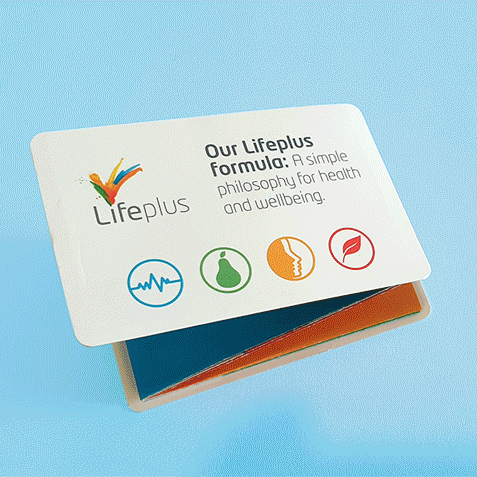 Z-card leaflet design for Lifeplus Europe