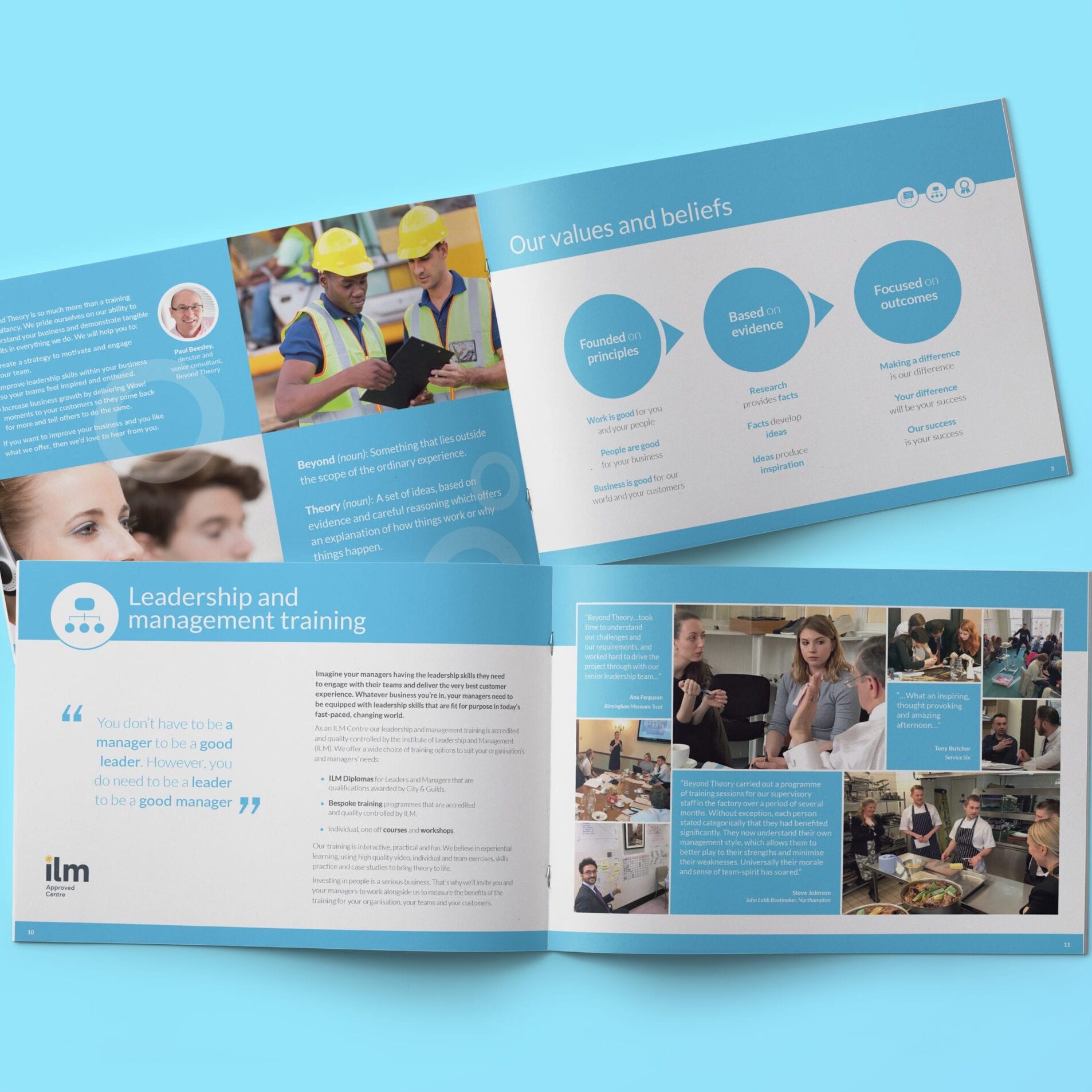 Corporate brochure design for Beyond Theory