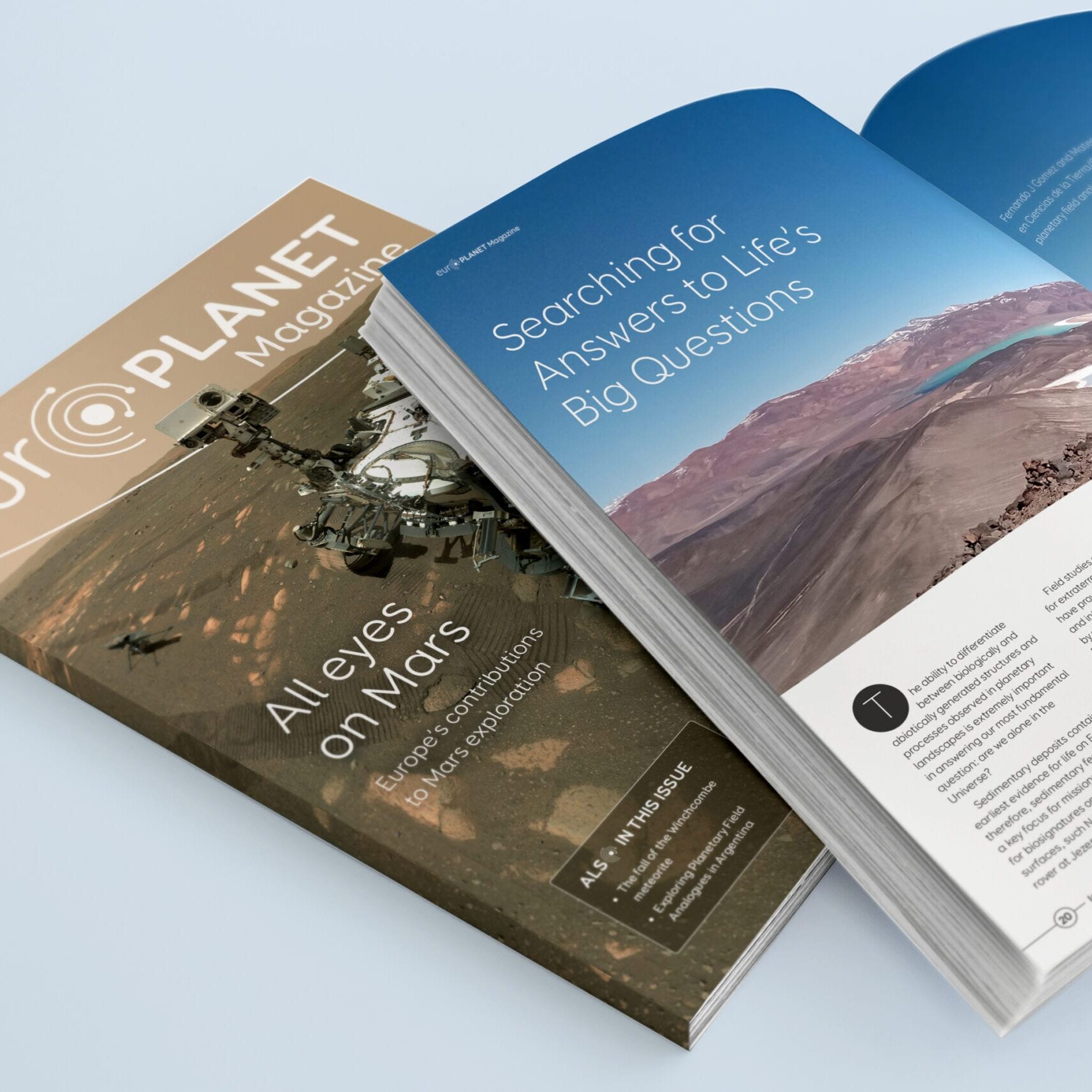 A planetary science magazine design for The Europlanet Society