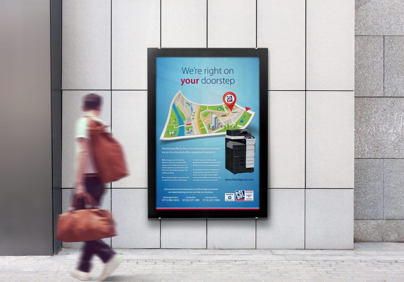 Managed copier service advert for CSL Leicester