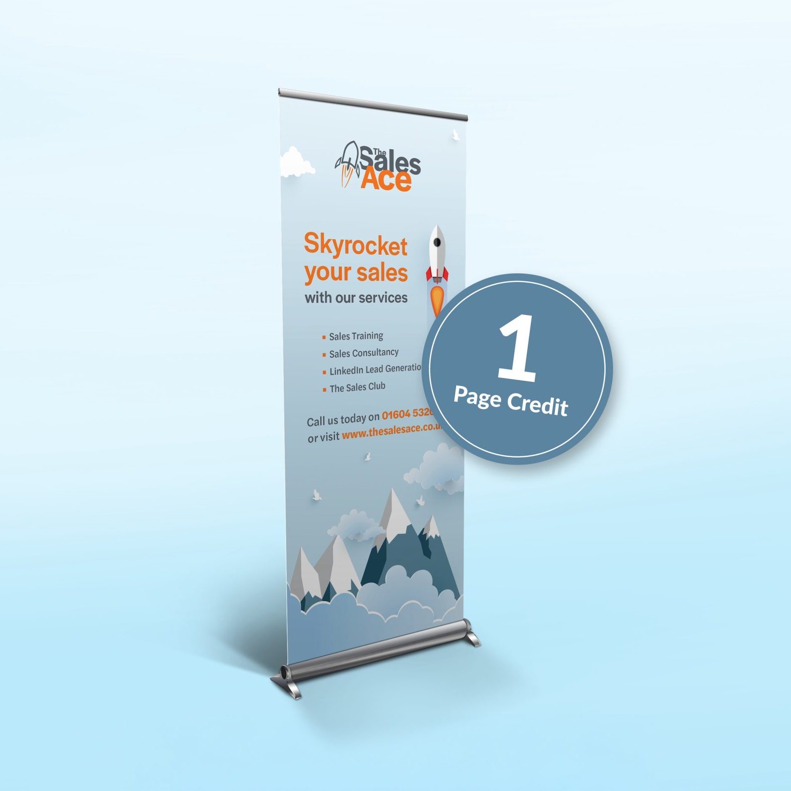 Roller Banner with Page Credits