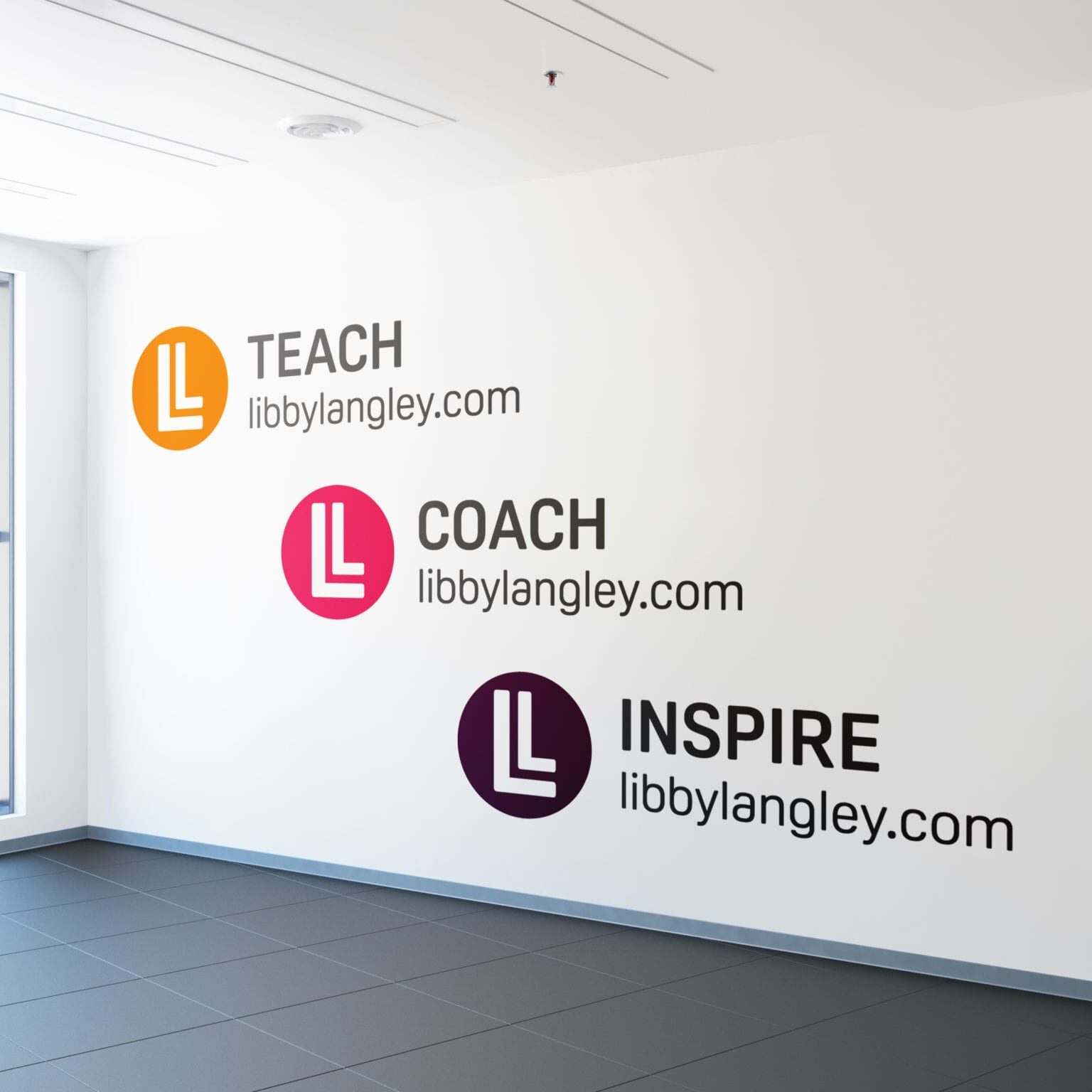 Separate icons created as part of branding project for Libby Langley
